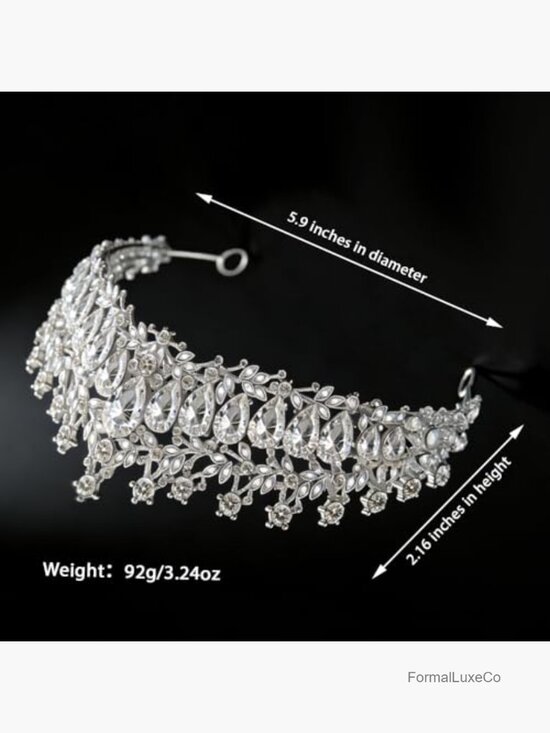 Sparkly Rhinestone Tiara Crown Headpiece for Bride Wedding Prom Party main image 5